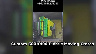 Conteneur à couvercle attaché 600 × 400 × 315 mm – Caisse en plastique robuste avec couvercle pour la logistique