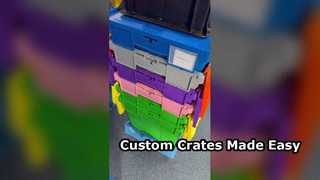 Caisse mobile en plastique personnalisée avec porte-étiquette latéral | Conteneur à couvercle attaché OEM/ODM