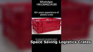 Caisse en plastique empilable et emboîtable pour présentation de légumes | Solution de stockage ventilé pour supermarché