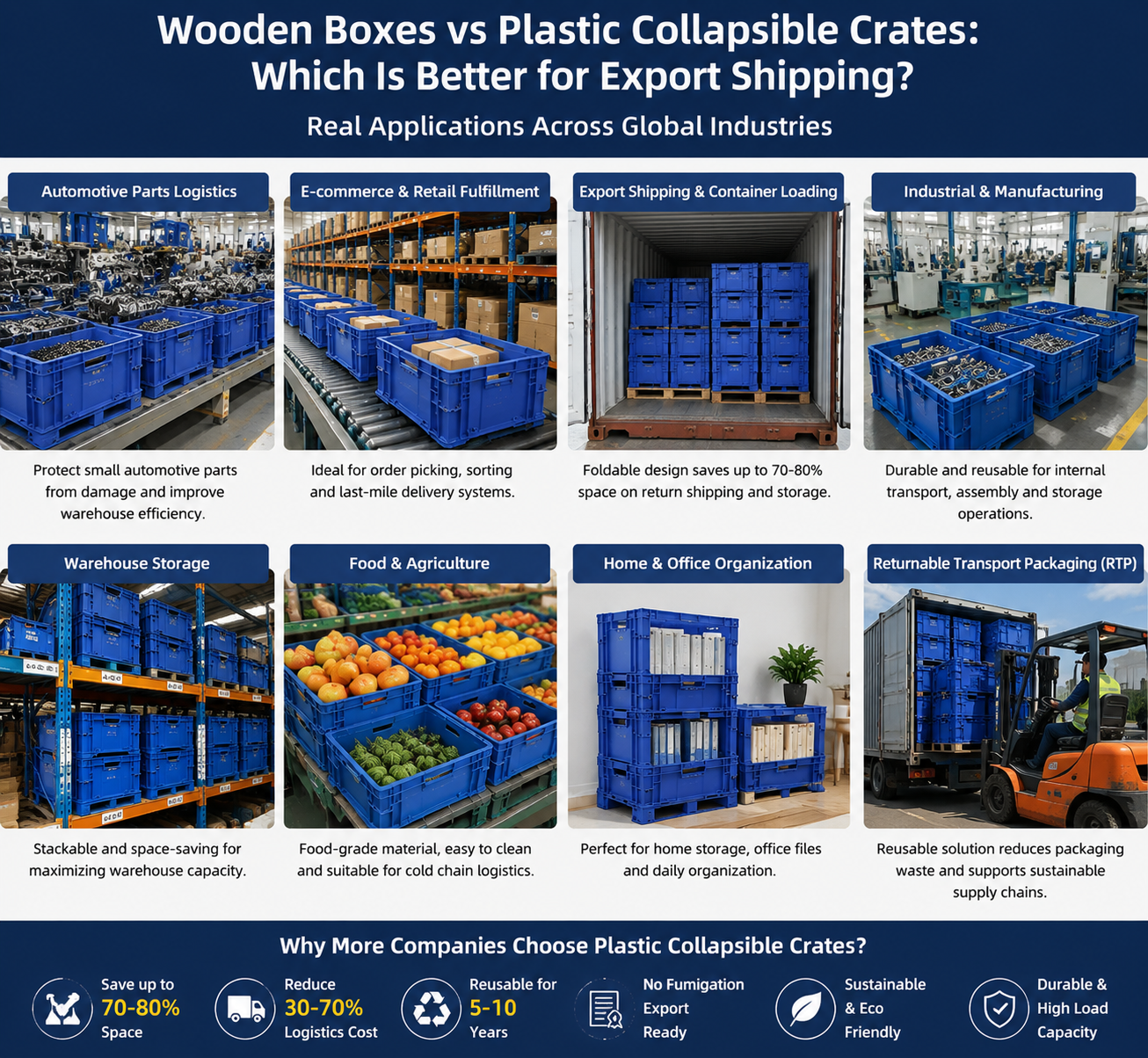 Derniers blogs de l'entreprise sur Pourquoi les importateurs mondiaux passent des caisses en bois aux caisses en plastique pliables pour l’exportation (changement de marché en 2026)