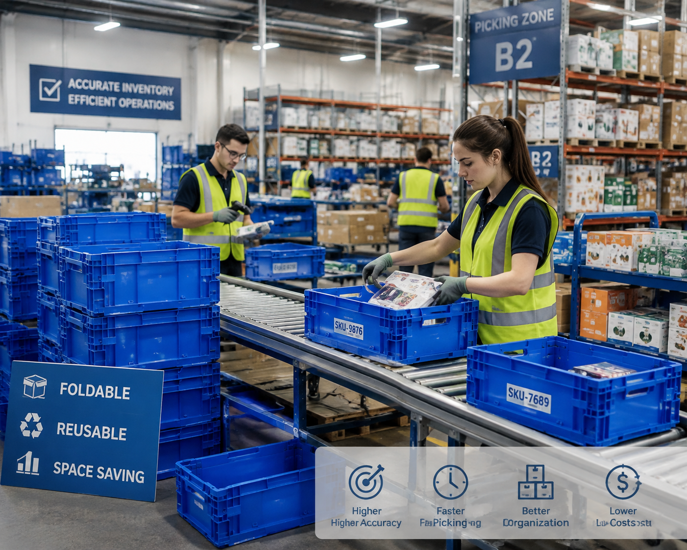 Derniers blogs de l'entreprise sur Comment les centres de distribution de détail utilisent les caisses en plastique pliables pour améliorer la précision des stocks