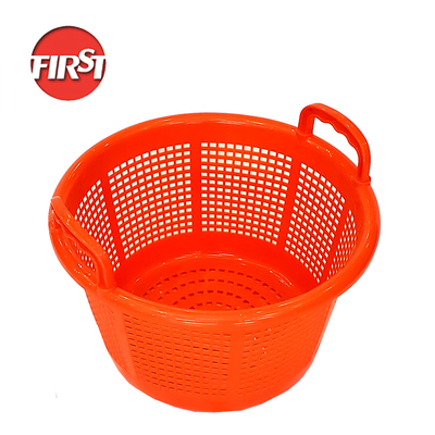 acheter Caches de stockage en plastique polyvalent Orange Mesh Crate Barrel Stockage de fruits de mer fabrication en ligne