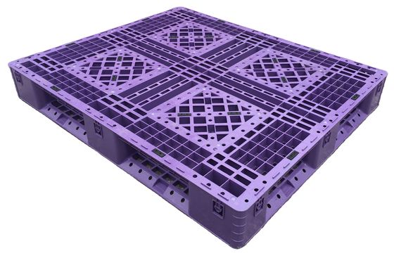 acheter Palettes en plastique bleu empilable 1200x1000mm 4 voies d'entrée à face unique fabrication en ligne