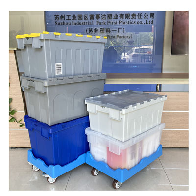 acheter Grande caisse en plastique avec couvercle réutilisable pour le déménagement, la lessive et l'industrie fabrication en ligne