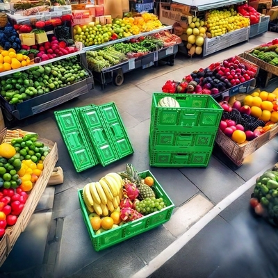 acheter Caisse de stockage PP empilable caisse pliable en plastique panier de légumes grand fabrication en ligne