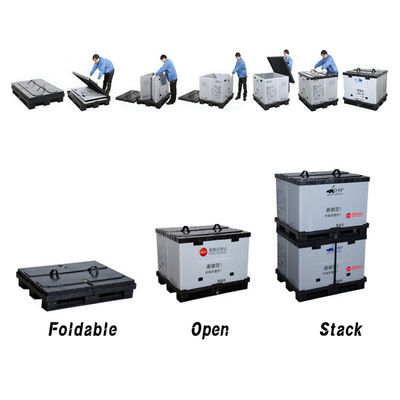 acheter Boîte à palettes en plastique pliable 1200*1000mm PP empilable Boîte à manches automobile fabrication en ligne