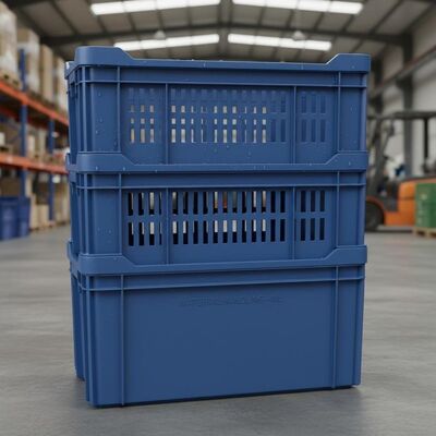 acheter Cages en plastique personnalisées de 48L avec des côtés ventilés ou solides et une résistance élevée aux chocs fabrication en ligne