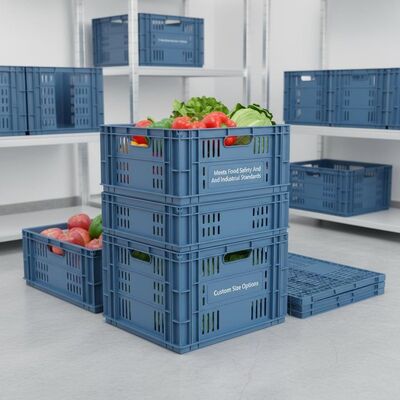 acheter Répond à la sécurité alimentaire et aux normes industrielles Des caisses en plastique personnalisées pliables avec des options de personnalisation de taille Convient pour le stockage des aliments fabrication en ligne