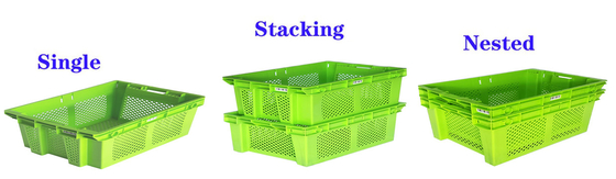 Boîtes de déménagement en plastique pour fruits et légumes Taille interne 590x410x330mm