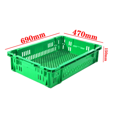 Caisse en plastique de remplacement en maille Caisse de stockage de fruits empilable