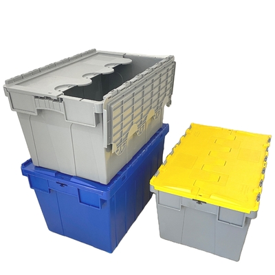 Contenant de caisses de déménagement empilables en plastique alimentaire avec couvercle pour le stockage 600x400x315 mm