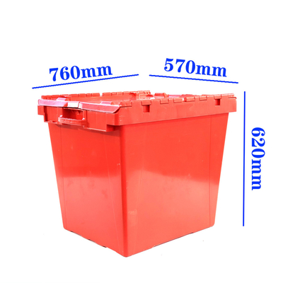 Cage de rangement en plastique pliable couleur, couvercle fixé, porte-container, chargeur lourd